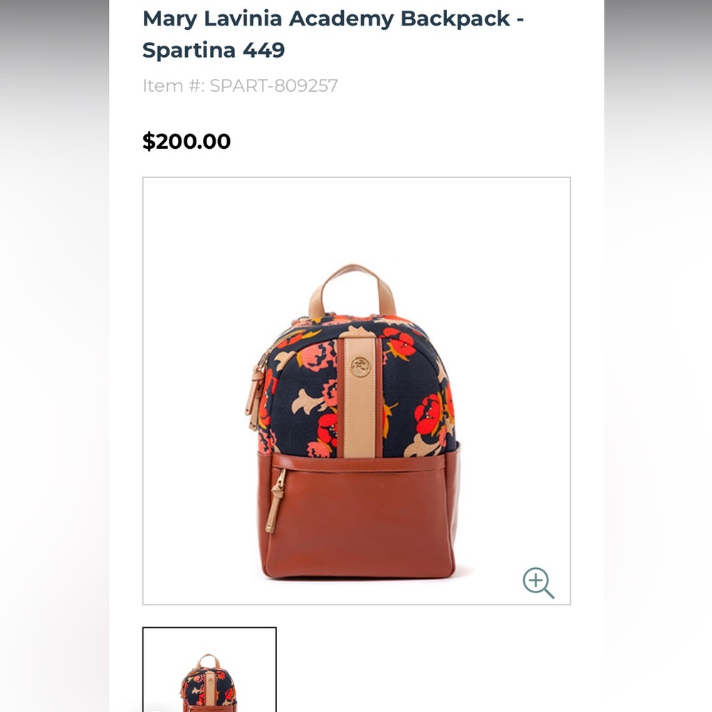 Spartina 449 Floral Backpack - Navy and Tan